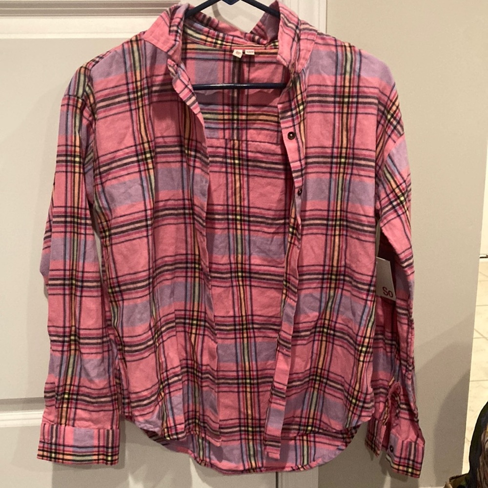 NWT- SO Brand Button Down Flannel Shirt